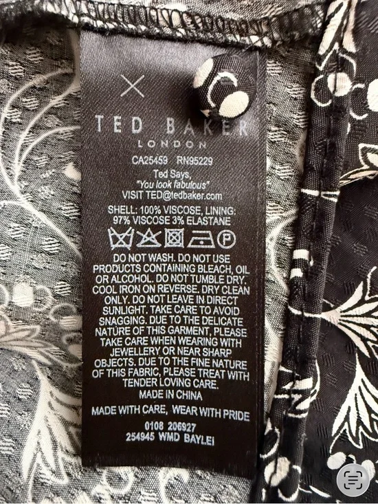 Ted Baker Black & White Mixed Paisley Midi Dress Size 2 Boho Designer Occasion - Picture 7 of 16